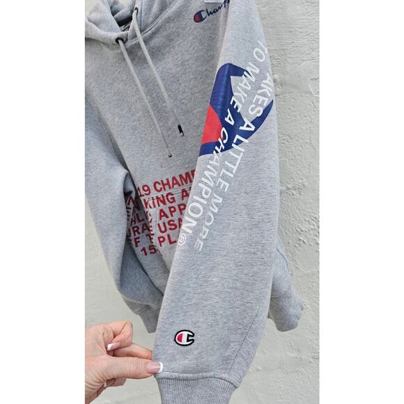 Champion Hoodie Men Small Gray Behind The Label Super Fleece 2.0 Sweatshirt 1919 - Picture 5 of 9